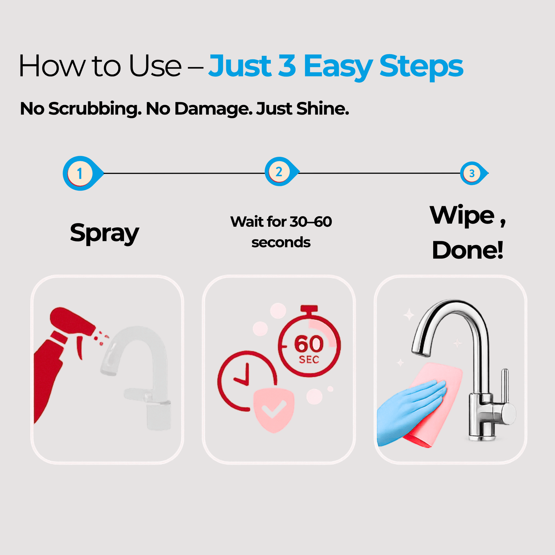 Tap & Shower Cleaner Spray | 500ML - GenieShine