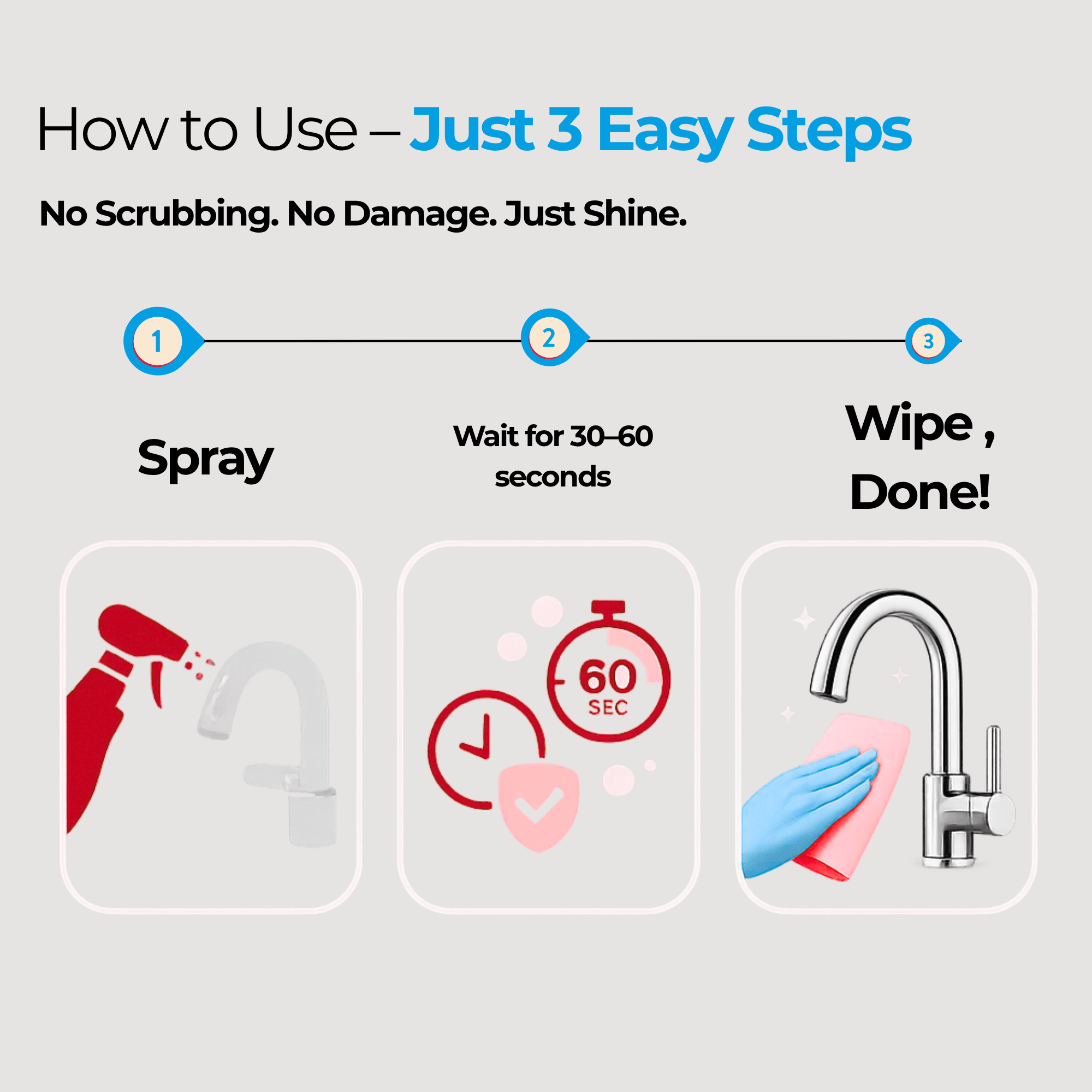 Tap & Shower Cleaner Spray | 500ML - GenieShine