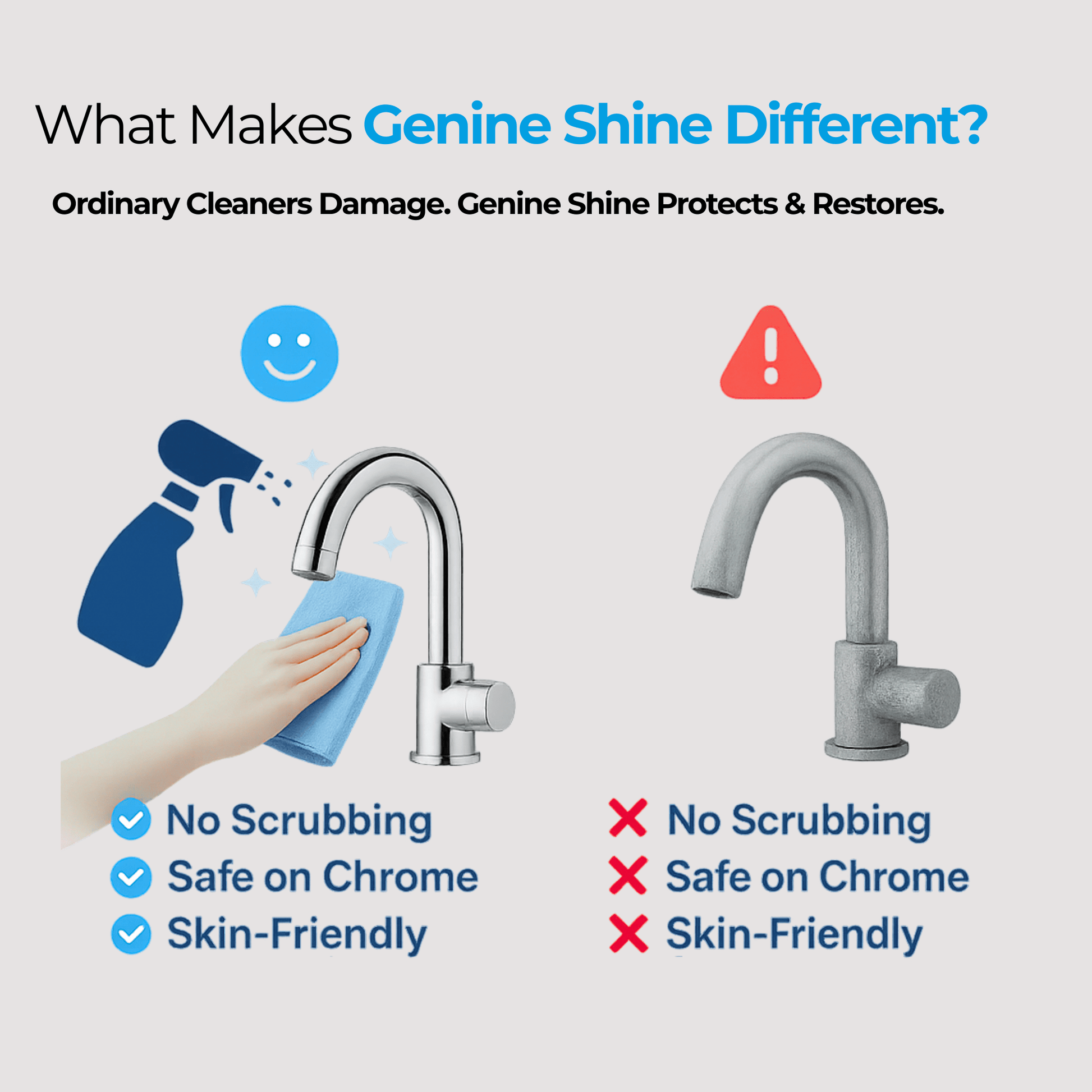 Tap & Shower Cleaner Spray | 500ML - GenieShine