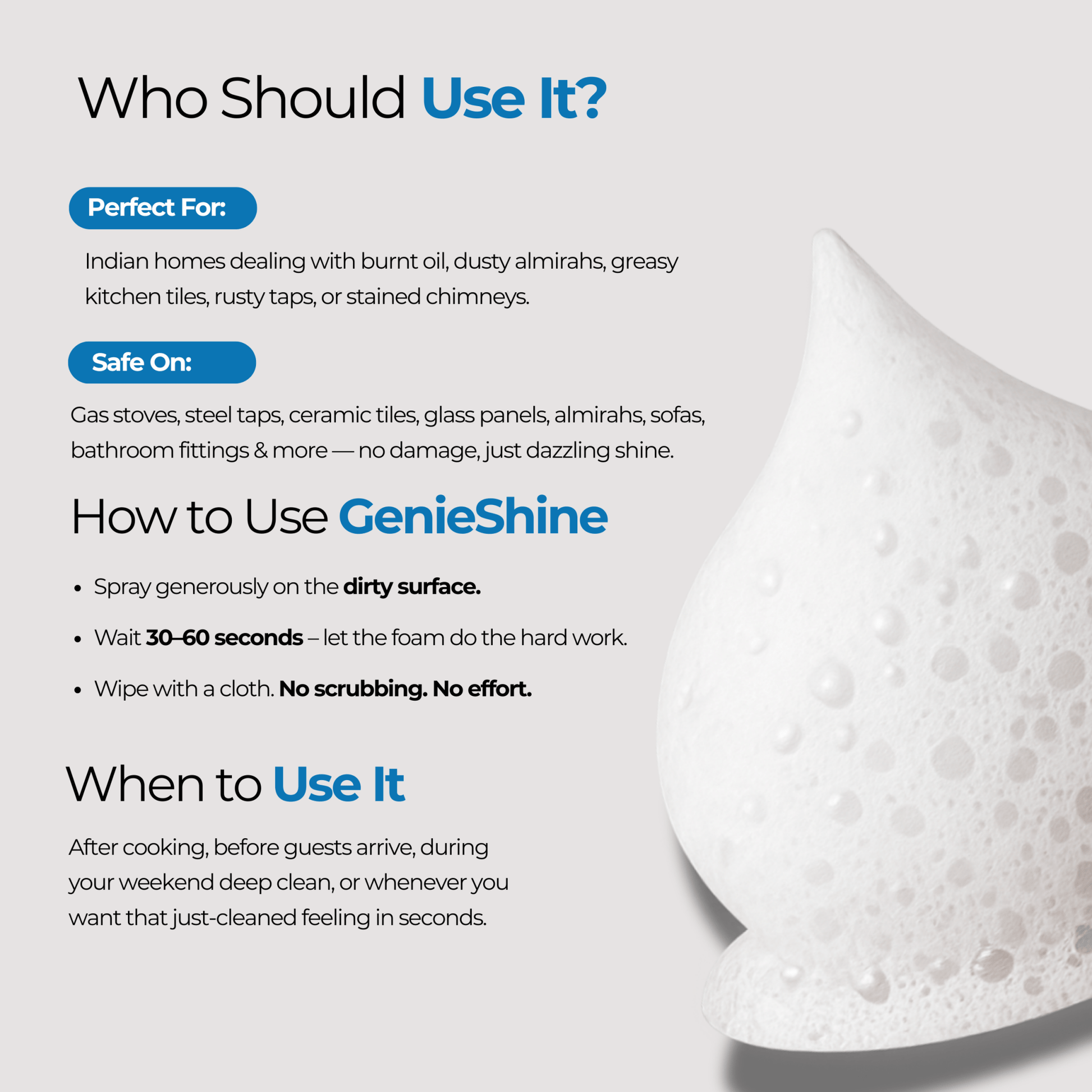 MultiPurpose cleaning foam | 500ML - GenieShine